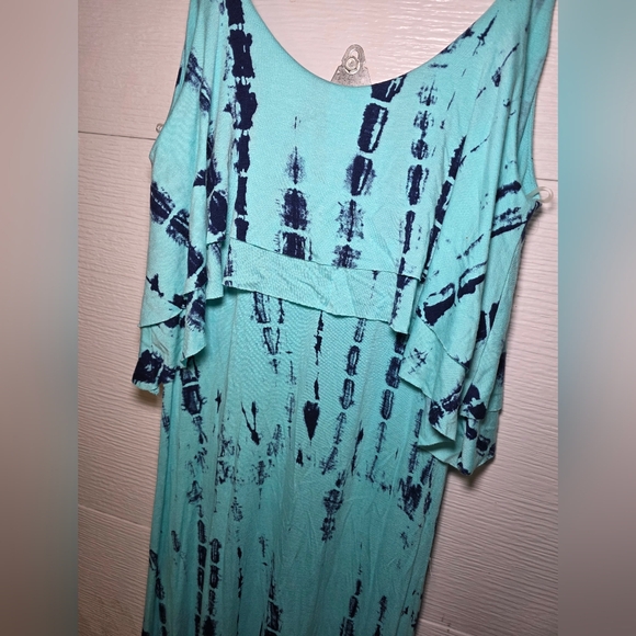 Gabriella Rocha Aqua and Navy Tie-Dye Maxi Dress - Picture 2 of 5
